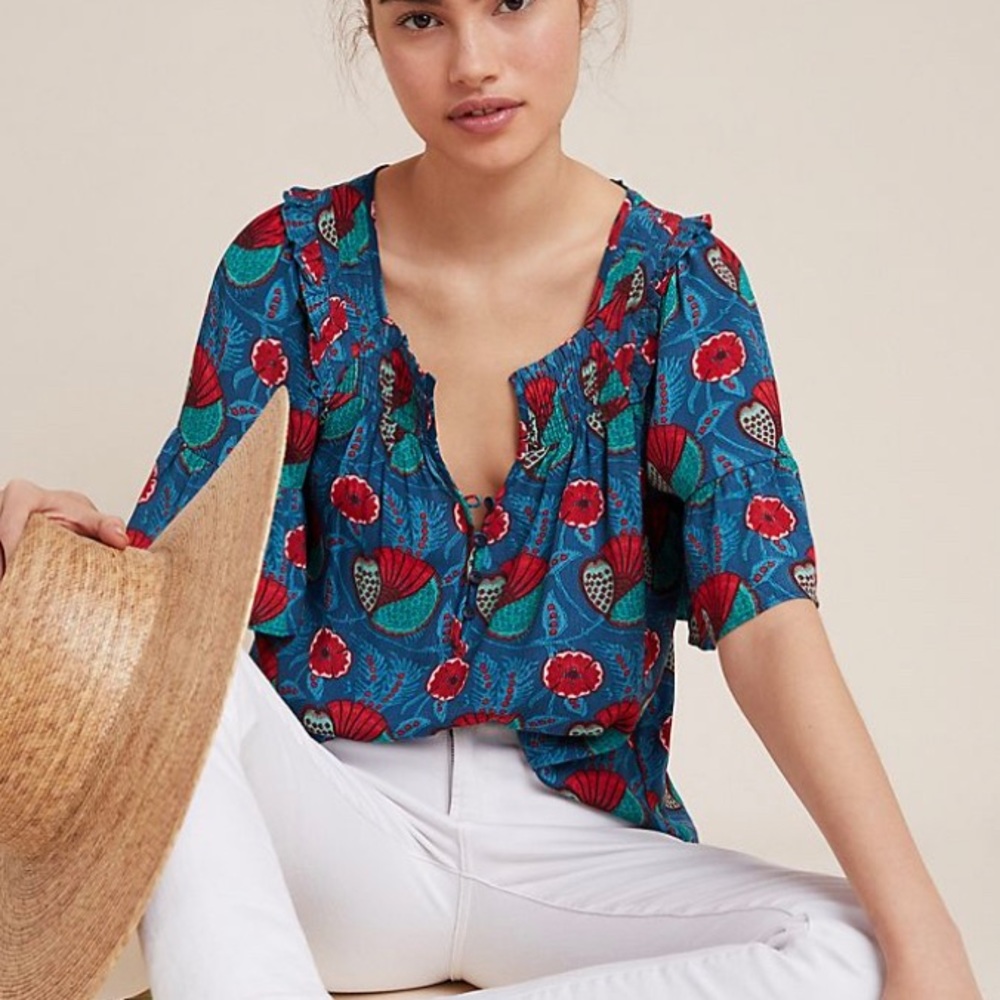 Anthropologie lelita smocked blouse. Worn once.